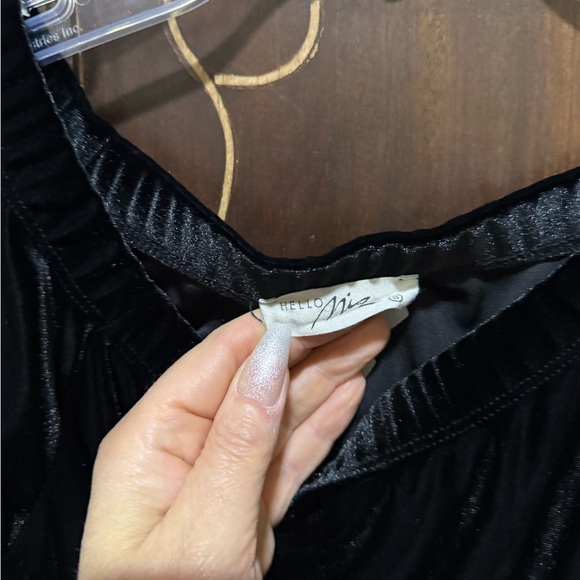 Elegant Black Velvet MATERNITY Dress - Picture 3 of 4